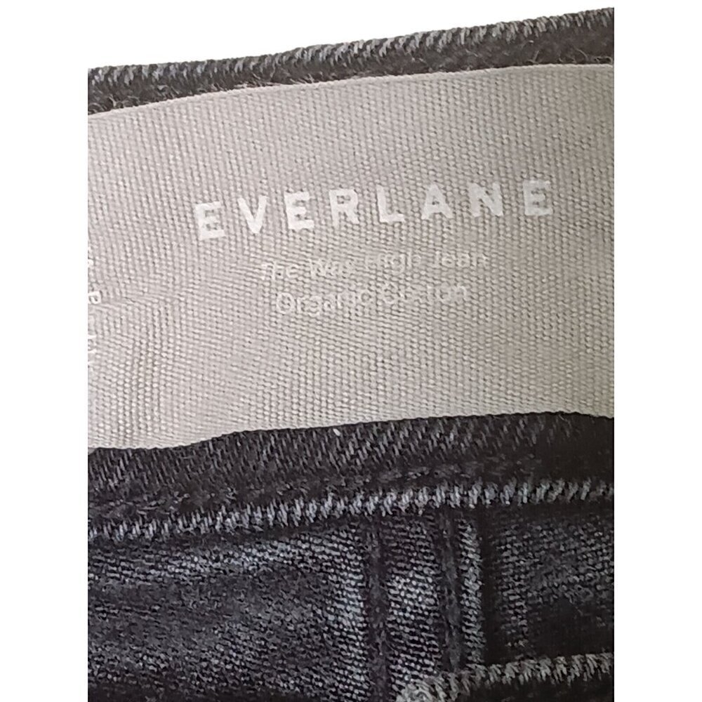 Everlane The Way High Jean Organic Cotton Sz 25 Cropped Black Denim Straight Leg - Picture 9 of 10